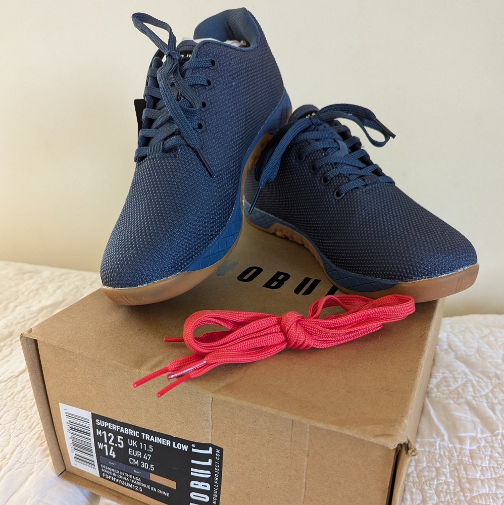 NIB NOBULL Super fabric Trainer Low Blue Size M 12.5/W 14